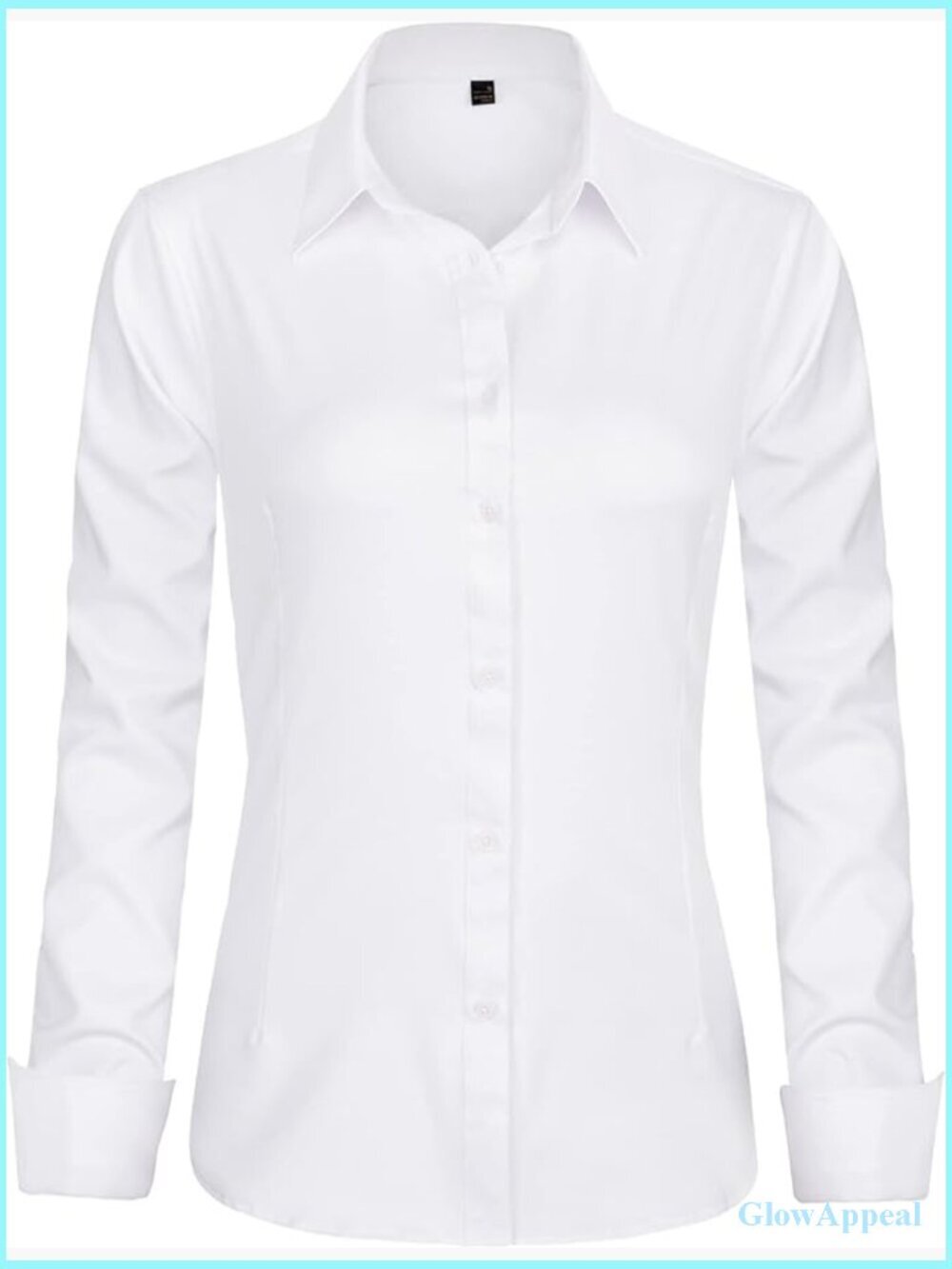 Womens Long Sleeve Button Down Shirt Wrinkle-Free Business Casual Blouse Office